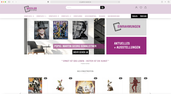 Galerie Glaserei Nassler Online Shop